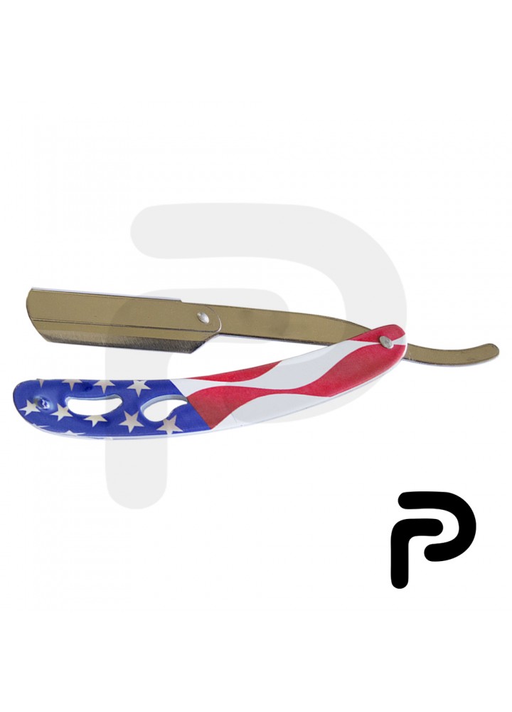 American flag paper coated straight razors